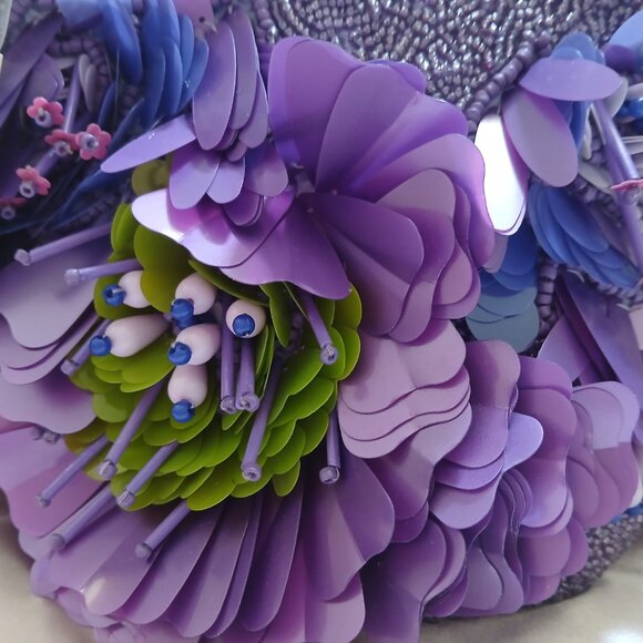 🪻🪻Beaded Purple Handbag - Made in India 🪻🪻 - Picture 4 of 6
